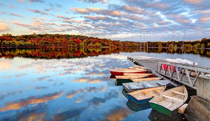 Jamaica Pond under the afternoon sun Jamaica Plain, Boston, MA 02130